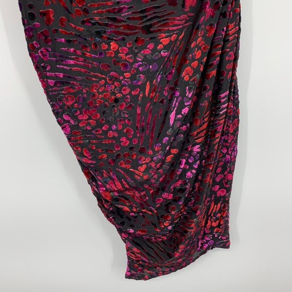 Moda International Dress Velvet One Shoulder Sleeve Leopard - Picture 7 of 11